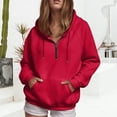 thumbnail image 5 of adviicd Women's Oversized Hoodies Casual Long Sleeve V Neck Half Zip Up Sweatshirts 2025 Trendy Spring Outfits Fall Red, XL, 5 of 6