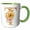 Green/White, variant on 3drose, Pretty Sunflower Monogram Initial T, 11oz Magic Transforming Mug