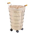 thumbnail image 1 of Rolling Chrome Laundryr Basket Basket with Canvas Bag, White, 1 of 2