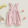 thumbnail image 3 of Gupgi Suspender Jumpsuit for Baby Boy Girl Summer Solid Color Sleeveless Loose Short Romper with Pockets, 3 of 9