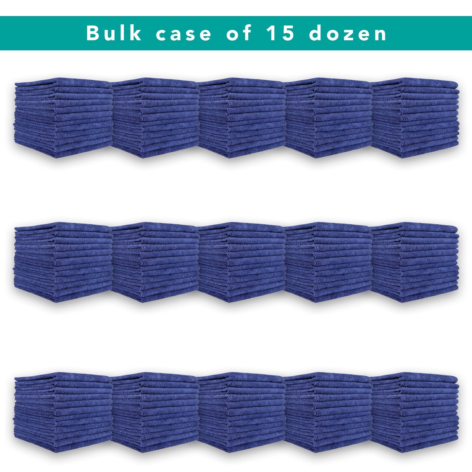 Arkwright Microfiber Hand Towels (Bulk Case of 180), 15x24, Navy