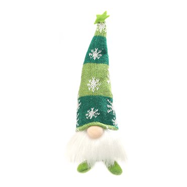 Yeacher Gnome Lumineux Ornement de Noël Bar à Café Assis/décor Maison Gnome Poupée en Peluche avec Lumière LED Décor de Noël, Pieds Courts Verts