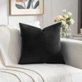thumbnail image 1 of Juego de 1 funda de almohada decorativa de terciopelo suave azul marino de 18 x 18 pulgadas para sofá cama, decoración del hogar bohemia de estilo rústico moderno estético, bonita funda de, 1 of 6