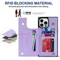 thumbnail image 6 of Nalacover Zipper Wallet Case for iPhone 14 Pro, Luxury PU Leather Crossbody Lanyard Shoulder Strap Magnetic RFID Blocking Cover with Kickstand Card Slots Holder Shockproof Case, Purple, 6 of 10