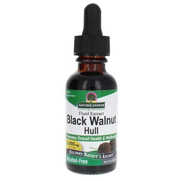 Nature's Answer Black Walnut Green Hull Extract 1oz - Alcohol-Free, Gluten-Free, Kosher - Black Walnut, Wormwood Black Walnut Clove Parasite Cleanse - Detox & Liver Support, Digestive Cleanser