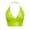 Yellow, variant on Women's Solid Glossy Faux Leather Halter Deep V Neck Crop Bustier Top Strappy Back Fashion Tube Top for Evening Wear Yellow XXL(XXL)