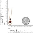 thumbnail image 3 of Gem Stone King 18K Rose Gold Plated Silver Red Rhodolite Garnet and Blue Sapphire Pendant Necklace for Women (1.95 Cttw, Gemstone January Birthstone, Round 6MM and 4MM), 3 of 3