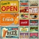 thumbnail image 2 of Entra, estamos abiertos, café, cerveza, té, carteles de metal, carteles, placas, decoración de pared para bares, restaurantes, cafeterías, clubes, carteles retro, placas, 2 of 5