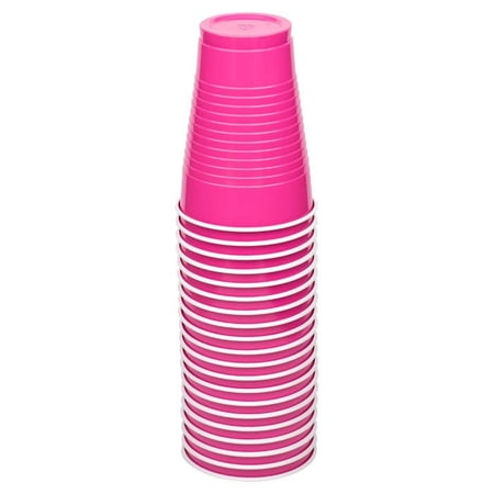 JAM Paper Plastic Cups 12 oz Fuchsia Pink 20/Pack