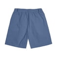 thumbnail image 6 of Linen Shorts for Men Summer Casual Elastic Waist Wide Straight Leg Loose Fit Lightweight Beach Shorts with Pockets, 6 of 6