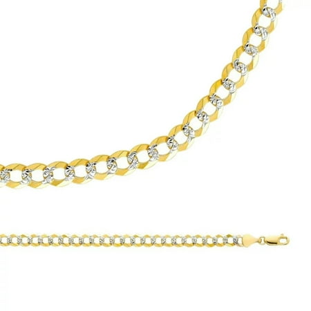 10K Yellow Gold Miami Curb Chain Necklace Solid 2.4mm Adults Mens Diamond Cut Cadena de Oro Solido