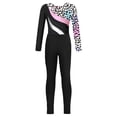 thumbnail image 2 of TiaoBug Long Sleeve Gymnastic Leotard for Girls Dance Skating Jumpsuit with Leggings Pants 2Pcs Set Leopard 8, 2 of 7