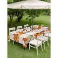 thumbnail image 2 of Rectangle Outdoor Tablecloth With Umbrella Hole And Zipper– Pumpkins Fall Thanksgiving Waterproof Patio Table Cover for Party, Picnic, Backyard, 54"x80" , Farmhouse Autumn Leaves Floral, 2 of 8
