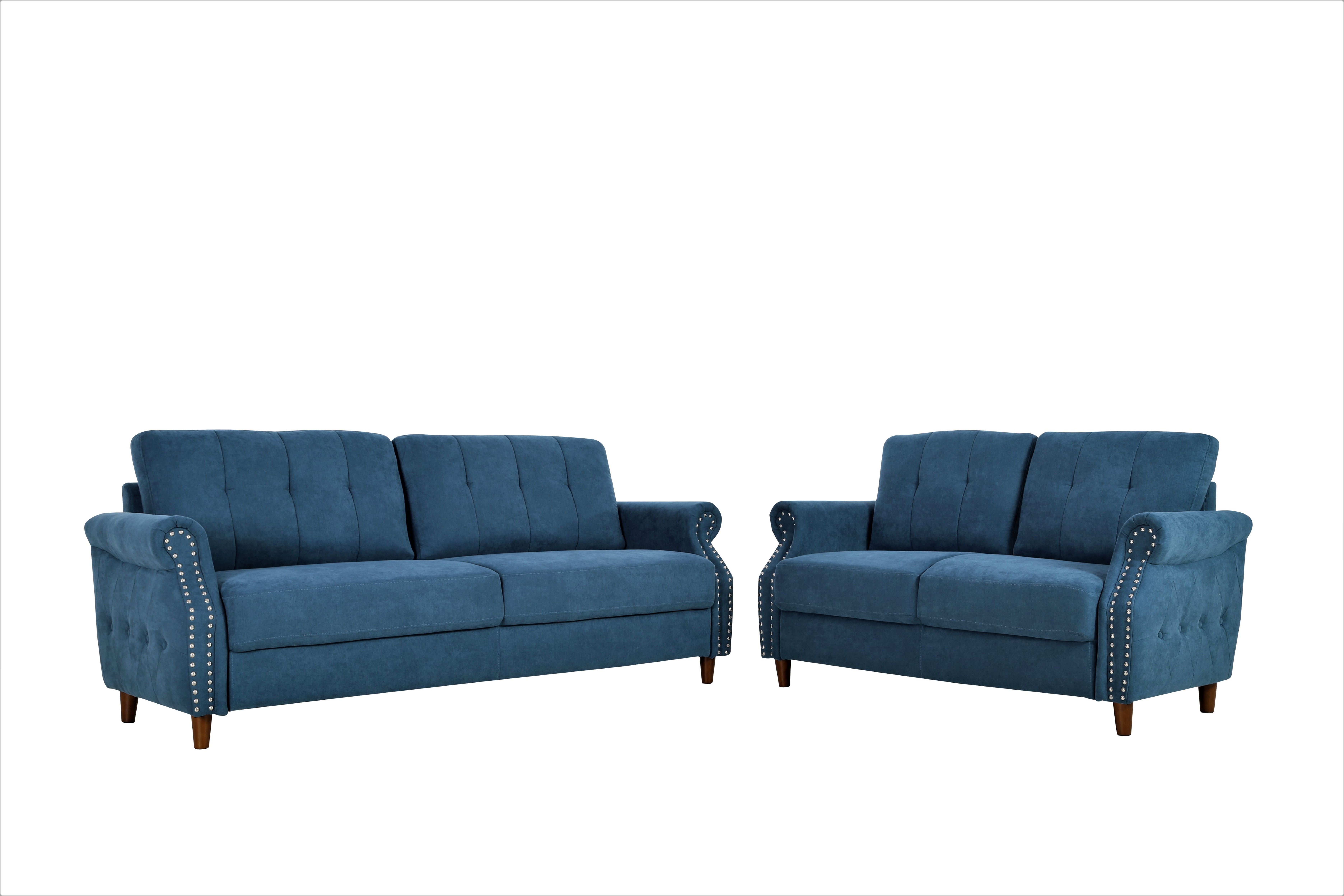 Uspridefurniture Matsuko 2Pcs Living Room Set, Loveseat and Sofa, Ocean Blue