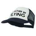 thumbnail image 2 of I'd Rather Be Flying Embroidered Foam Mesh Back Cap - Navy White OSFM, 2 of 5