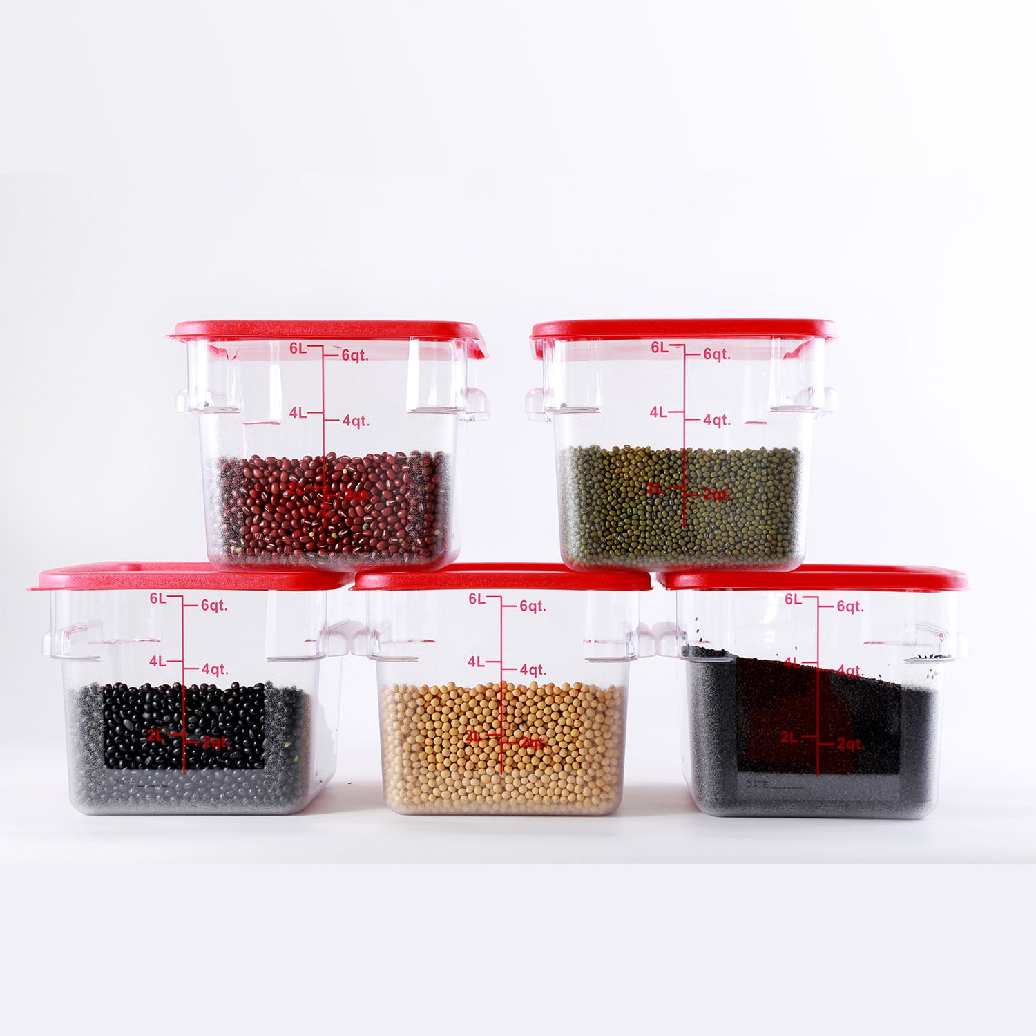 Buy Hakka 6 Qt Commercial Grade Square Food Storage Containers with Lids,Polycarbonate,Clear