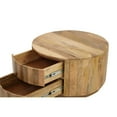 thumbnail image 5 of Carolina Classics Christa 2-Drawer Round Wood Coffee Table in Brown, 5 of 6