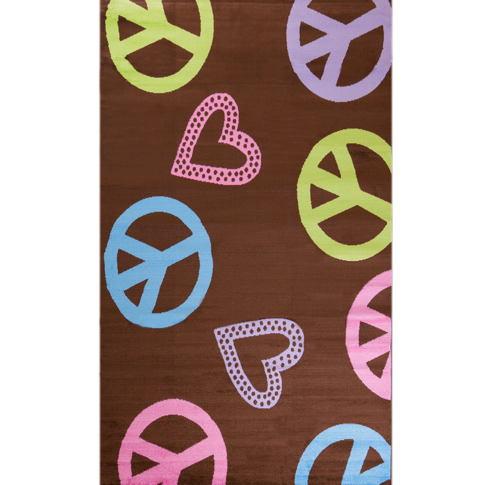 Concord Global  5 x 7 ft. Alisa Peace & Polka Hearts - Brown - image 2 of 3