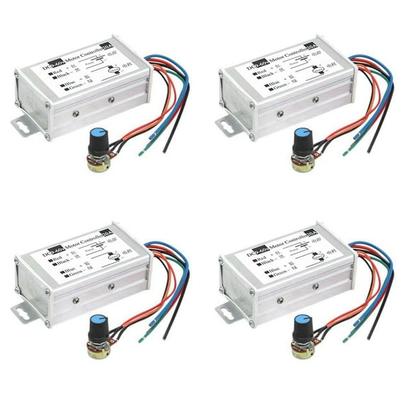 4X Motor Speed Controller DC9V 12V 24V 48V 60V PWM Motor Speed Controller Regulator Driver 0-1200W Adjustable Current