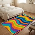 thumbnail image 3 of Area Rugs 3'x5', Abstract Minimalist Art Carpet Runner Indoor Outdoor Rugs Home Decor Aesthetic, Colorful Fluid Wave Stripes Boho Non Slip Mats Washable Accent Rug for Living Room Bedroom, 3 of 6
