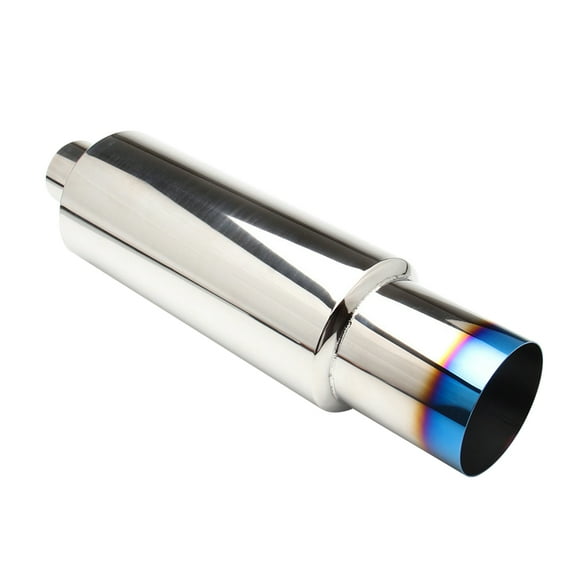 Car Exhaust Burnt Muffler with 2.5 Inch Inlet 4 Inch Outlet 18.5 Inch Length Universal Fitment on Most Cars Sedans Trucks