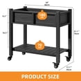thumbnail image 4 of Craftian Weatherproof 2 Layers Planter Box with Wheels, HIPS 34"H Raised Garden Bed, Black, 4 of 8
