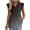 Black, variant on Womens Short Sleeve Tunic Tops V Neck Gradient Color Pleated High Waist Flowy Summer Blouses, Loose Fit Pullover Fashion Clothes 2026 Ruffle Flutter Sleeve Tee