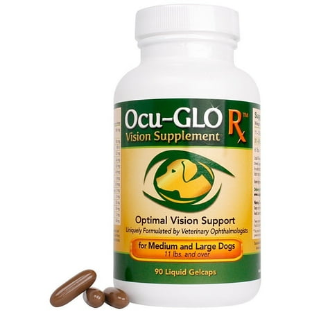 Pet Vision Eye Drops - Ocu-GLO Rx for MEDIUM to LARGE Dogs (90 Gelcaps)
