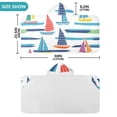 thumbnail image 4 of Yayeee Kids Hooded Towels Toddler Soft Absorbent Beach Bathing Wrap 50" x 23.5", Colorful Sailboats, 4 of 5