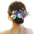 thumbnail image 1 of XASZHN Flower Metal Hair Side Combs Slide Clips Floral Hairpins Set Blue_001 One Size, 1 of 4