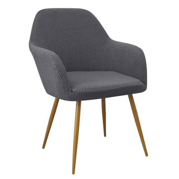 Polyester Armless Curved Back Kitchen Chair Slipcovers Protector for Living Room and Bedroom 1Pcs Dining Chair Covers New Grey