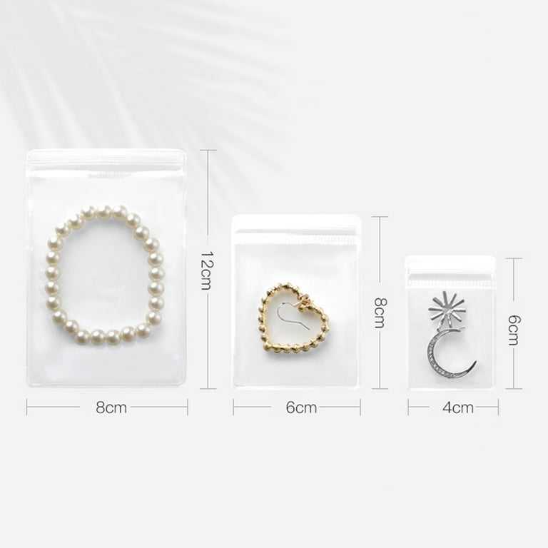 10/20 Pcs Zipper Bag Jewelry Plastic Pvc Transparent Bracelet
