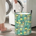 thumbnail image 4 of Goofa Animals with Leaf Printed Circular Hamper,Laundry Basket with Handles,Storage Baskets Foldable,Large Capacity Laundry Hamper-, 4 of 8