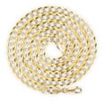thumbnail image 2 of Nuragold 10k Real Yellow Gold Solid Cuban Curb Link 6mm Diamond Cut Pave Chain Necklace (18"-30") Two Tone Italian Jewelry for Men, 2 of 11