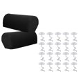 thumbnail image 1 of para Cubiertas de 1 pares Accesorio de Poliéster con Funda a de Apoyabrazos Negro, 1 of 9