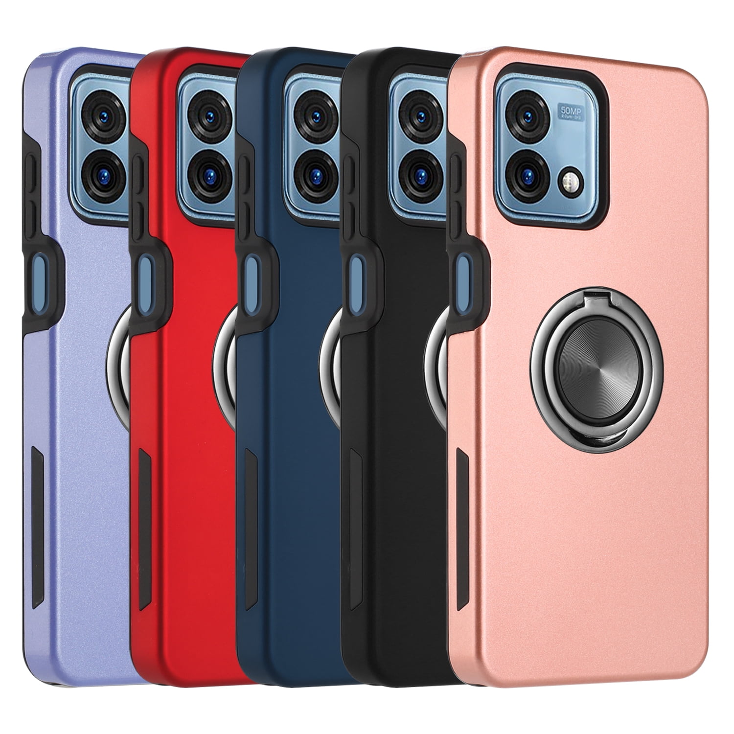 For Motorola Moto G 5G 2023 Ring Case Magnetic Metal Kickstand +Tempered Glass - Foto 4