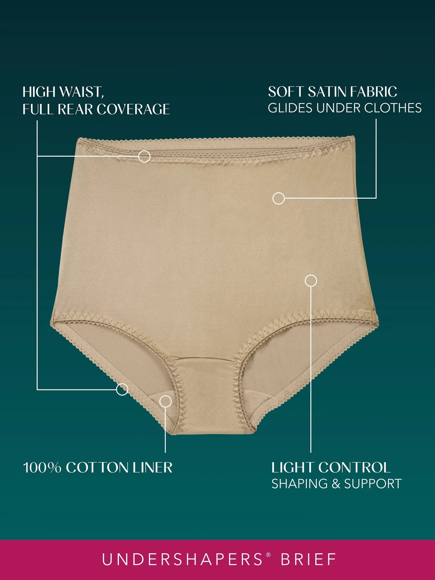 Vanity Fair Radiant Women's Underwear - Undershaper Panties, High Waist, Light Control Shaping, 3-Pack, Sizes S-5XL