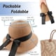 thumbnail image 4 of Sombrero de paja para mujer, para niñas pequeñas, gorra de playa de verano, visera plegable, sombreros de ala ancha con lazo, 4 of 5