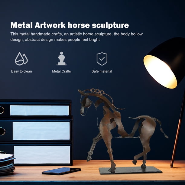 Caballo Escultura Metal Arte LED Caballo moderno Artesanía Estatua y estatuilla Ndcxsfigh Libre de BPA