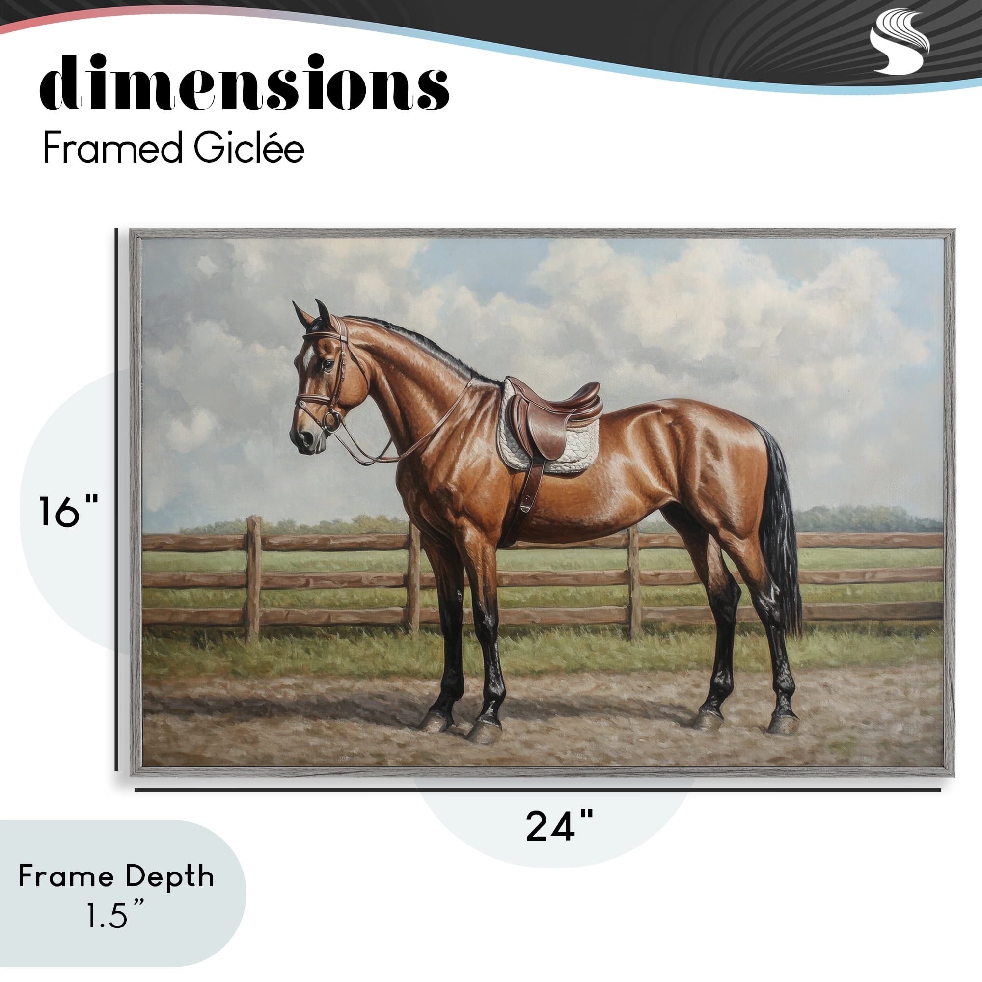 Stupell Industries Sunshine Pony on Farm Path Gray Framed Giclee Art, design by Petal Prints Design