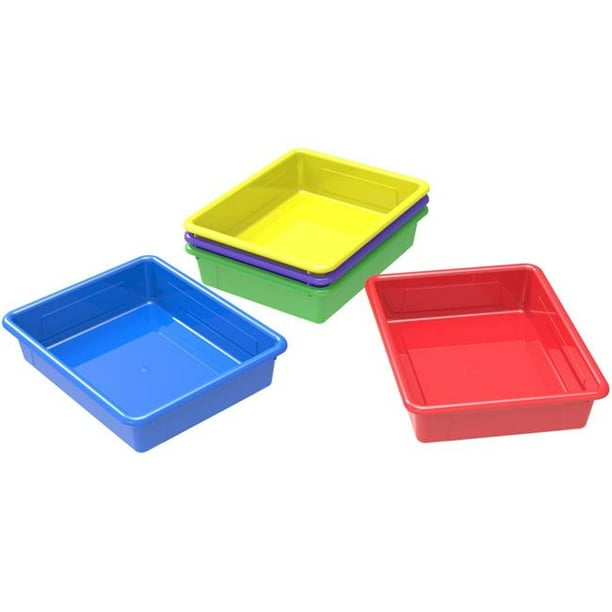 Storex Letter Size Flat Storage Tray Assorted Color Pack of 5