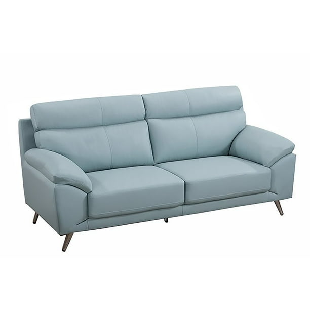 American Eagle Furniture Modern Leather Sofa In Light Blue Com American Eagle Furniture Modern Leather, Sky Blue Leather Sofa