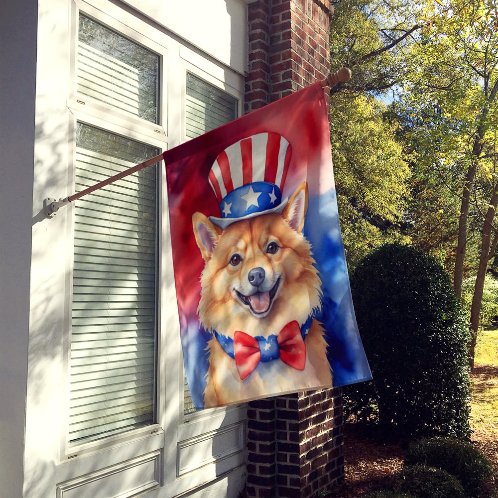 Finnish Spitz Patriotic American House Flag 28 in x 40 in