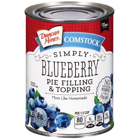(2 pack) (2 Pack) Duncan Hines Comstock Simply Blueberry Pie Filling & Topping, 21 oz