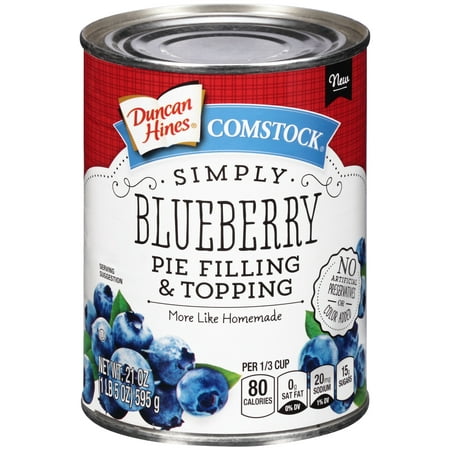 (3 Pack) Duncan Hines Comstock Simply Blueberry Pie Filling & Topping, 21