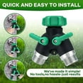 thumbnail image 7 of 2-Way Heavy Duty Garden Hose Splitter – 3/4 Inch Full Flow Y Connector | Solid Stainless Steel Faucet Distributor with Shut-Off Valves & Rubber Washers – Outdoor, Lawn & Irrigation Use, 7 of 7