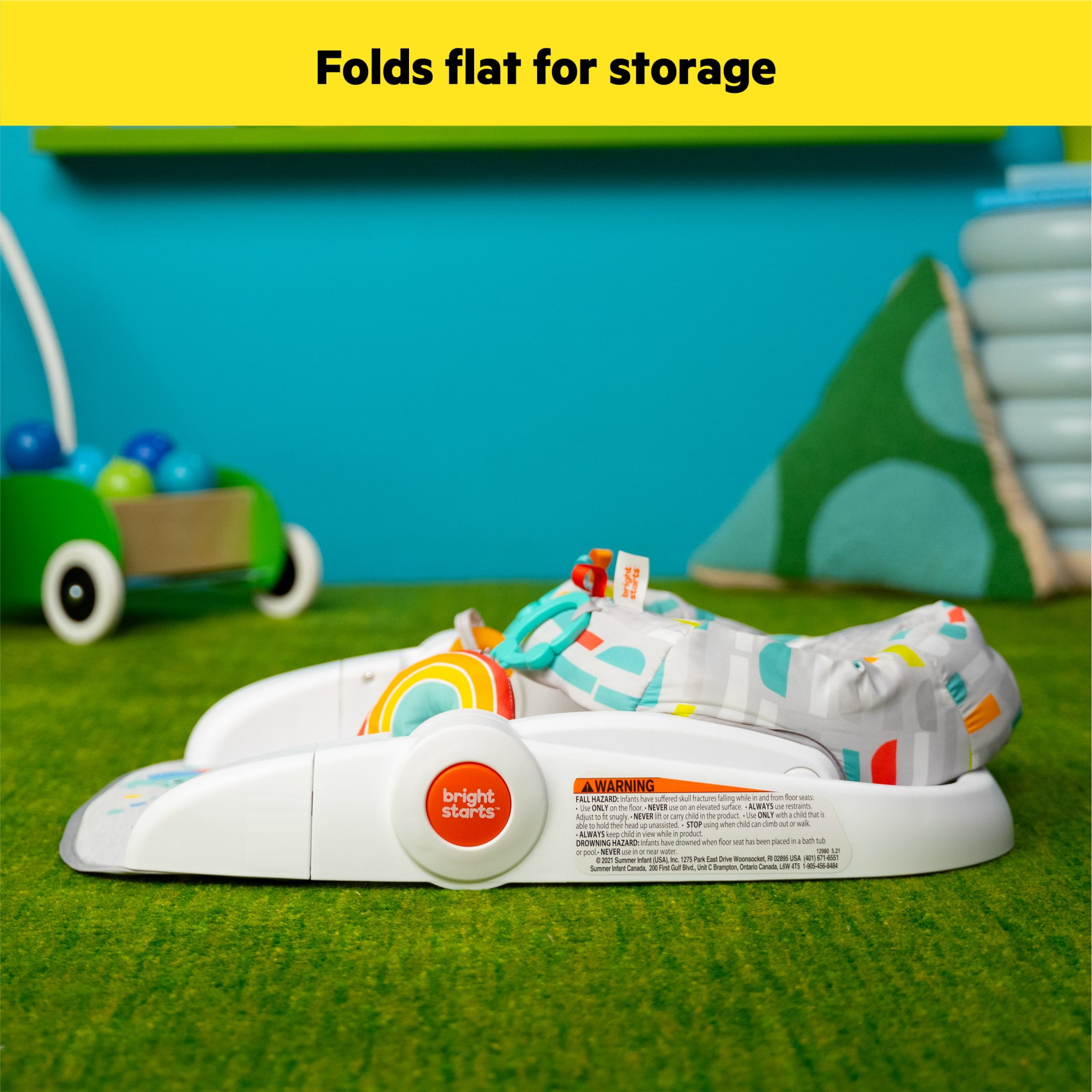 Bright Starts Learn-to-Sit 2-Position Floor Seat - Playful Paradise, Unisex, Infant