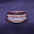thumbnail image 2 of AFFY 0.50CT Moissanite Diamond Milgrain Wedding Band Ring For Men & Women in 14K Solid Rose Gold-7, 2 of 6