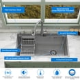 thumbnail image 6 of MEANDAROL 32-inch Drop-In Kitchen Sink,Including Accessories,Single Bowl,Stainless Steel with Nano-Coating，Net Content: 17LB, 6 of 9