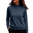 thumbnail image 4 of yillto Womens Sweaters Tops Lightweight Business Casual Long Sleeve Soft Knit Mock Neck Pullover Sweater, 4 of 5